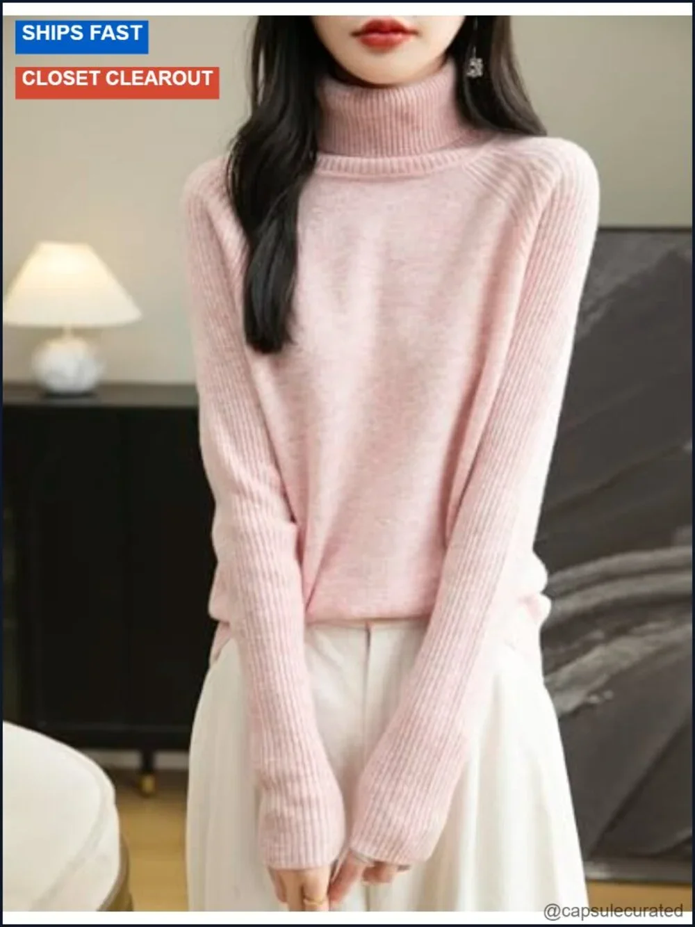 Women's Turtleneck 100% Merino Wool Sweater Soft Warm Long Sleeve Pullover